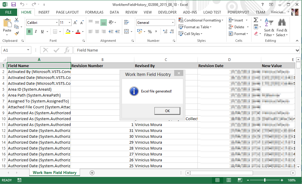 Exportando os dados para uma planilha Excel
