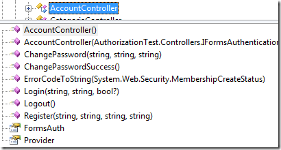 class view - account controller