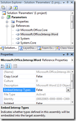 Embed Interop Assembly no Visual Studio 2010