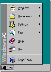 Menu padrão do Windows 95